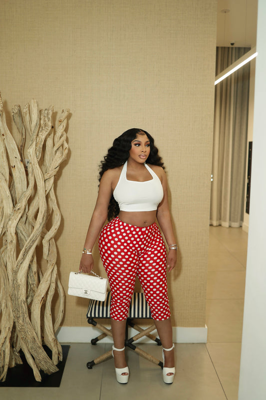Polka Capri Set (red)